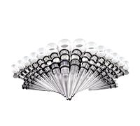 vogem 50Pcs Transparent Ear Stretching Kit 3mm-12mm Silicone Tunnels and 14G-00G Acrylic Tapers/Plugs Unisex Ear Stretcher Kit Body Perforated Jewelry(Transparent)