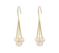 Vogem White Pearls Drop Earrings For Women Gold Plated Chain Dangle Hook Earrings Dainty Jewellery Gift