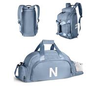 Vogewood Birthday Gifts for 4 5 6 7 8 9 10 11 12 13 Year Old Girls, Initial Gym Bags with Shoe Compartment, Personalized Girl Duffel Bag, Monogram Kid Overnight Bags, Teen Weekend Bag, Jewelblue, N