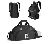 Vogewood Birthday Gifts for 4 5 6 7 8 9 10 11 12 13 Year Old Girls, Initial Gym Bags with Shoe Compartment, Personalized Girl Duffel Bag, Monogram Kid Overnight Bags, Teen Weekend Bag, Black, E