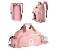 Vogewood Birthday Gifts for 4 5 6 7 8 9 10 11 12 13 Year Old Girls, Initial Gym Bags with Shoe Compartment, Personalized Girl Duffel Bag, Monogram Kid Overnight Bags, Teen Weekend Bag, Pink, Q