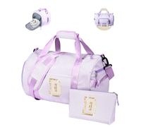 Vogewood Birthday Gifts for Daughter, Girl Gym Bag, Kids Initial Overnight Duffel Bags with Shoe Compartment, Personalized Travel Bag with Makeup Pouch, 3-12 Year Old Teen Girls Gift Trendy Stuff