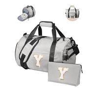 Vogewood Birthday Gifts for Daughter, Girl Gym Bag, Kids Initial Overnight Duffel Bags with Shoe Compartment, Personalized Travel Bag with Makeup Pouch, 3-12 Year Old Teen Girls Gift Trendy Stuff