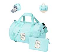 Vogewood Birthday Gifts for Daughter, Girl Gym Bag, Kids Initial Overnight Duffel Bags with Shoe Compartment, Personalized Travel Bag with Makeup Pouch, 3-12 Year Old Teen Girls Gift Trendy Stuff