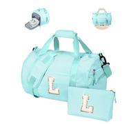 Vogewood Birthday Gifts for Daughter, Girl Gym Bag, Kids Initial Overnight Duffel Bags with Shoe Compartment, Personalized Travel Bag with Makeup Pouch, 3-12 Year Old Teen Girls Gift Trendy Stuff