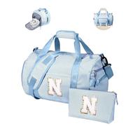 Vogewood Birthday Gifts for Daughter, Girl Gym Bag, Kids Initial Overnight Duffel Bags with Shoe Compartment, Personalized Travel Bag with Makeup Pouch, 3-12 Year Old Teen Girls Gift Trendy Stuff