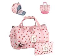 Vogewood Gift for Ages 3 4 5 6 7 8 9 10 11 12 Girls Gym Bag Initial Travel Tote with Makeup Bag, Pink, G