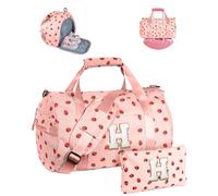 Vogewood Gift for Ages 3 4 5 6 7 8 9 10 11 12 Girls Gym Bag Initial Travel Tote with Makeup Bag, Pink, H