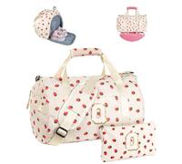 Vogewood Gift for Ages 3 4 5 6 7 8 9 10 11 12 Girls Gym Bag with Shoe Compartment Initial Travel Tote with Makeup Bag, Beige, Q