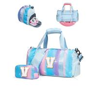 Vogewood Gift for Daughter Girls-Girl Gym Bag with Shoe Compartment, Kid Personalized Weekender Overnight Bags, Initial Travel Tote with Makeup Pouch, Birthday Gifts for Dranddaughter Niece Sister