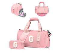 Vogewood Gift for Daughter Girls-Girl Gym Bag with Shoe Compartment, Kid Personalized Weekender Overnight Bags, Initial Travel Tote with Makeup Pouch, Birthday Gifts for Dranddaughter Niece Sister