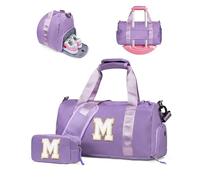 Vogewood Gift for Daughter Girls-Girl Gym Bag with Shoe Compartment, Kid Personalized Weekender Overnight Bags, Initial Travel Tote with Makeup Pouch, Birthday Gifts for Dranddaughter Niece Sister