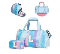 Vogewood Gift for Daughter Girls-Girl Gym Bag with Shoe Compartment, Kid Personalized Weekender Overnight Bags, Initial Travel Tote with Makeup Pouch, Birthday Gifts for Dranddaughter Niece Sister