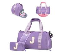 Vogewood Gift for Daughter Girls-Girl Gym Bag with Shoe Compartment, Kid Personalized Weekender Overnight Bags, Initial Travel Tote with Makeup Pouch, Birthday Gifts for Dranddaughter Niece Sister