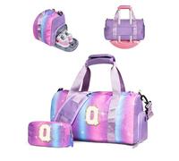 Vogewood Gift for Daughter Girls-Girl Gym Bag with Shoe Compartment, Kid Personalized Weekender Overnight Bags, Initial Travel Tote with Makeup Pouch, Birthday Gifts for Dranddaughter Niece Sister