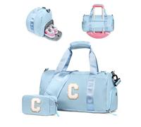 Vogewood Gift for Daughter Girls-Girl Gym Bag with Shoe Compartment, Kid Personalized Weekender Overnight Bags, Initial Travel Tote with Makeup Pouch, Birthday Gifts for Dranddaughter Niece Sister