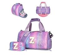 Vogewood Gift for Daughter Girls-Girl Gym Bag with Shoe Compartment, Kid Personalized Weekender Overnight Bags, Initial Travel Tote with Makeup Pouch, Birthday Gifts for Dranddaughter Niece Sister