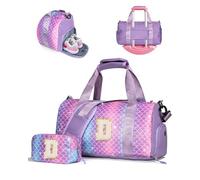 Vogewood Gift for Daughter Girls-Girl Gym Bag with Shoe Compartment, Kid Personalized Weekender Overnight Bags, Initial Travel Tote with Makeup Pouch, Birthday Gifts for Dranddaughter Niece Sister