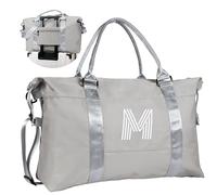 Vogewood Gifts for Daughter, Initial Travel Duffel Bag, Sports Bag, Personalized Weekender Bag with Shoulder Strap, Monogram Overnight Bag, Gift for Friend Sister Women gifts, Grey, M*