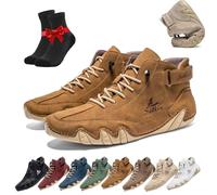 Vogldeck Waterproof and Breathable Orthopedic Shoes, Handmade Suede High Boots Non-Slip Breathable Lightweight Beck Shoes(Brown,9 UK)