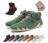 Vogldeck Waterproof and Breathable Orthopedic Shoes, Handmade Suede High Boots Non-Slip Breathable Lightweight Beck Shoes(Green,6 UK)