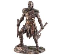 VOGLER Joh. Vogler GmbH Veronese Viking with Two Axes Made of Artificial Stone Bronzed and Coloured by Artist