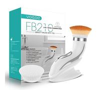 VOGOE Facial Cleansing Brush Electric, Rechargeable Spin Face Brush Waterproof IPX6, Face Wash Brushes with 2 Speeds and 2 Brushes for Deep Cleansing and Gentle Exfoliation FB210 Grey