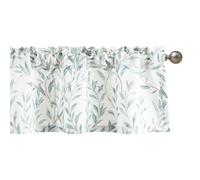 VOGOL Blue Willow Printed Valance for Windows, Rustic Country Botanical Curtain, Elegant Rod Pocket Kitchen Valance, Easy Care Short Drapes for Living Room Bedroom, 152×49cm