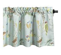 VOGOL Country Style Bird Print Valances, Linen Textured Window Topper 52x18 Inch, Light Filtering Valance Curtains for Bedroom, Living Room & Farmhouse, Machine Washable, 1 Panel
