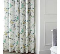 VOGOL Green Birds Curtains, Farmhouse Flower and Leaves Printed Pattern, Faux Linen Texture Light Filtering Durable Drapes for Living Room Bed Room, 52×84, 1 Panel