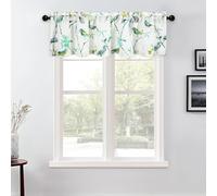 VOGOL Green Birds Printed Farmhouse Valance, Linen Textured View Reducing Privacy Curtains Valance for Kitchen Window, Country Style Rod Pocket Drapery, 52 x 12, 1 Panel