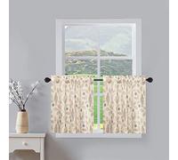 VOGOL Mini Tier Curtains for Small Windows, Cute Birds Print Short Curtains for Nursery Bathroom, Cafe, Door Head, 30" x 24", 2 Panels, Top Pocket
