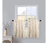 VOGOL Mini Tier Curtains for Small Windows, Cute Birds Print Short Curtains for Nursery Bathroom, Cafe, Door Head, 30" x 30", 2 Panels, Top Pocket