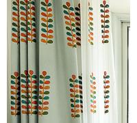 VOGOL Polyester Window Curtains 84 Inch Length, Colorful Leaves Embroidered Grommet Curtain Panels, 60% Room Darkening Drapes, W52 x L84, 2 Pcs