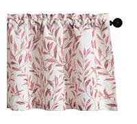 VOGOL Red Willow Leaves Printed Window Valance, Farmhouse Window Decor for Kitchen, Rod Pocket Machine Washable Window Treatments for Living Room Bedroom, 107×49 cm, 1 Panel