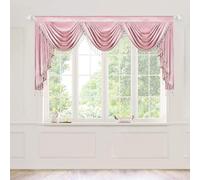 VOGOL Vintage Style Velvet Valances, Luxury Soft Velvet Waterfall Swag Curtain with Beaded Tassels, Thermal Insulated Rod Pocket Drapes for Living Room Bedroom Party, 1 Panel, W79