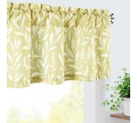 VOGOL Willow Leaf Print Curtain Valance, 52 x 14, 1 Panel, Yellow