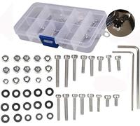 VOGOOPOI 50Pcs/Set Universal Turntable Headshell Cartridge Mounting: Stainless Steel Hex Socket Head Screws, Bolts, Nuts, Metal Washers & Wrenches - Cartridge Mounting Screws - For Phonograph Parts