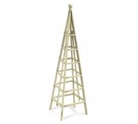 VOGREX 1.9m Wooden Garden Obelisk Pyramid Plant Support Climbing Trellis in White VOGREX White