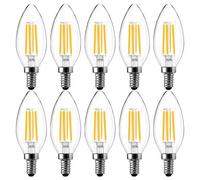VOGREX 10 Pack Dimmable LED Candle Bulbs 4W 40W Filament Lights in Clear VOGREX Clear