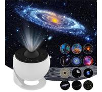 VOGREX 12in1 Rotating Galaxy Projector LED Starry Sky Night Light in White VOGREX White
