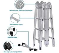 VOGREX 14 in 1 4.7m Aluminium Folding Multi-Purpose Platform Ladder in Silver VOGREX Silver