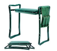 VOGREX 2-in-1 Folding Padded Garden Kneeler Seat with Tool Bag in Green VOGREX Green