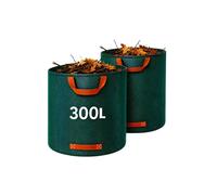VOGREX 2 Packs Garden Waste Bags Refuse Large Sack Grass Rubbish Bag 300 L in Green VOGREX Green