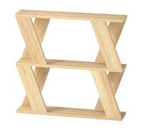 VOGREX 2-Tier Wooden Slim Storage Side End Table in Beige VOGREX Beige