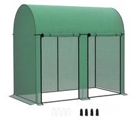 VOGREX 200 x 100 x 178cm Small Tomato Greenhouse with Roll-up Zipped Doors in Green | Size: 200 x 100 x 178 cm VOGREX Green 200 x 100 x 178 cm