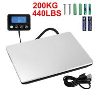 VOGREX 200kg Digital Postal Scales Heavy Duty Shipping Weighing Platform in Silver VOGREX Silver