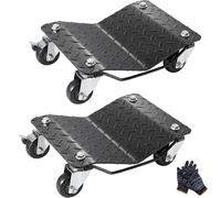 VOGREX 2PCS Car Tyre Skate Wheel Dolly 1500LB Heavy Duty Vehicle Positioning Trolley in Silver VOGREX Silver