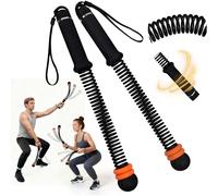 VOGREX 2Pcs Ropeless Spring Battle Ropes Portable Fitness UK in Black VOGREX Black