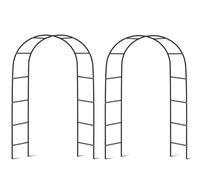 VOGREX 2X 2.4M Garden Arch Trellis Metal Tubular Frame in Black VOGREX Black